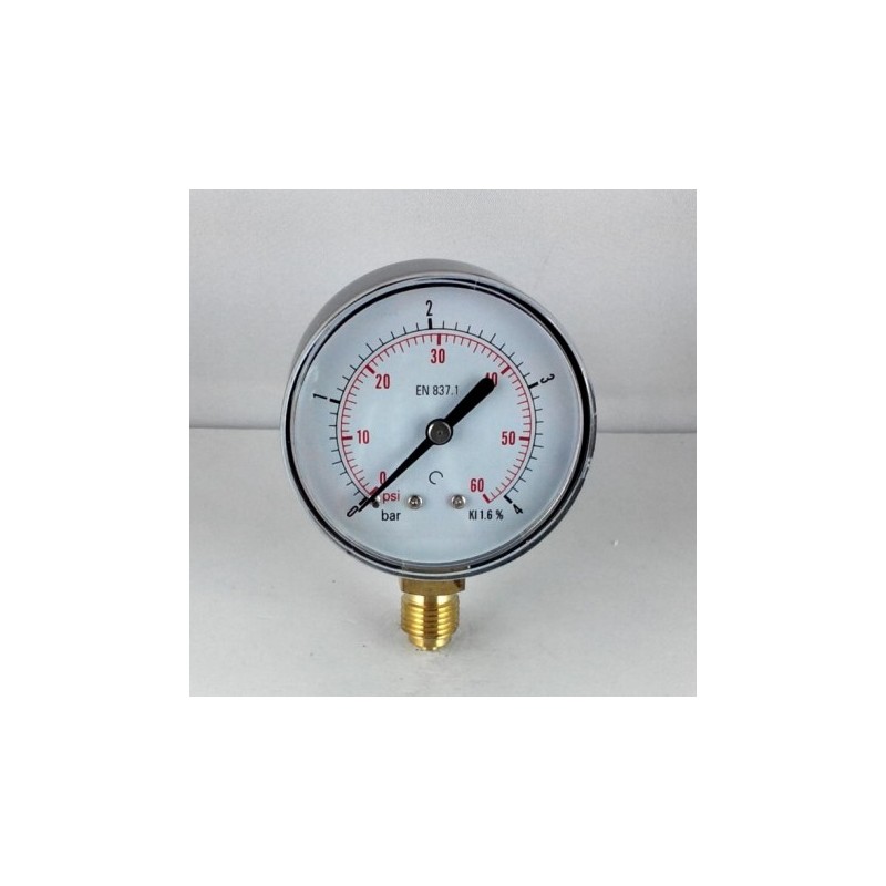 Manometro GR63 0/4 bar attacco rad G1/4 serie LX