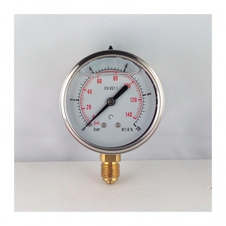 Manometro GR63 0/10 bar attacco rad G1/4serie LX