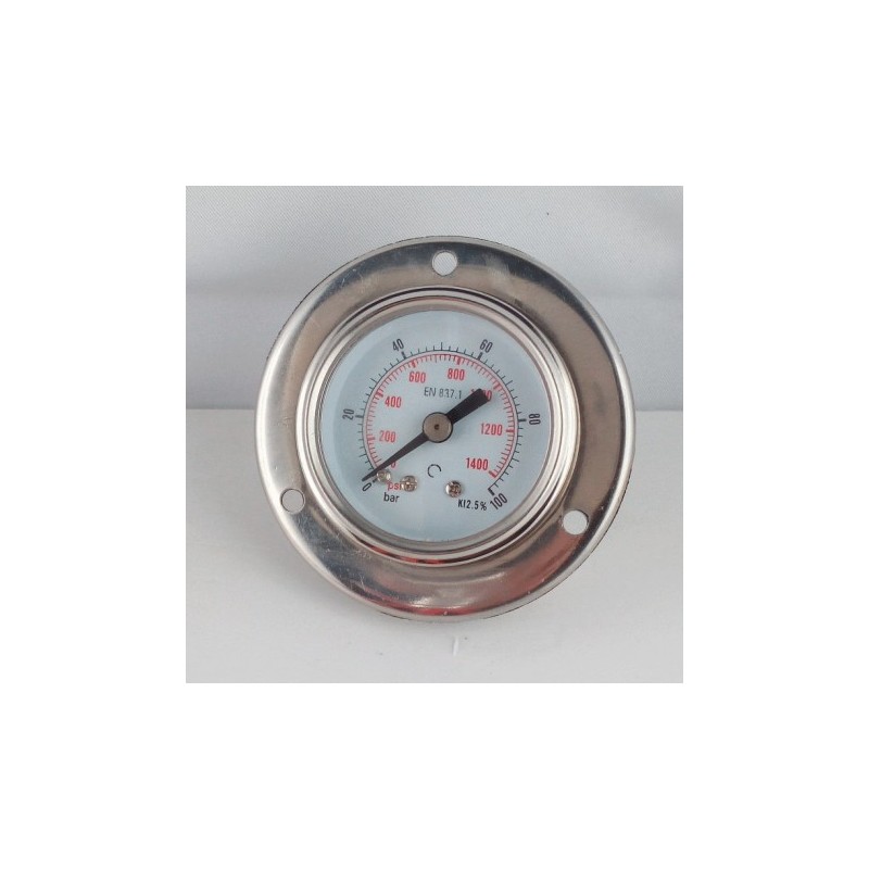 Manometro GR63 0/100bar attacco flang G1/4serie LX