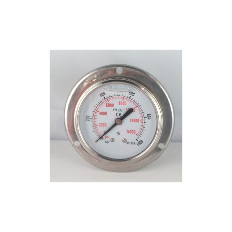 Manometro GR63 0/1000bar attacco flang G1/4serie LX