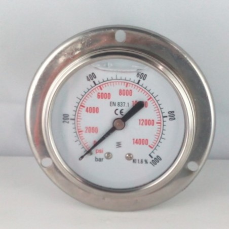 Manometro GR63 0/1000bar attacco flang G1/4serie LX