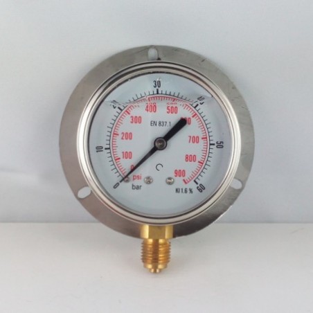 Manometro GR63 0/60bar attacco rad G1/4serie LX
