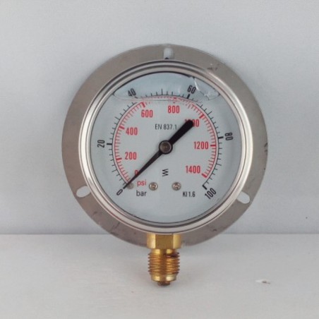 Manometro GR63 0/100bar attacco rad G1/4serie LX