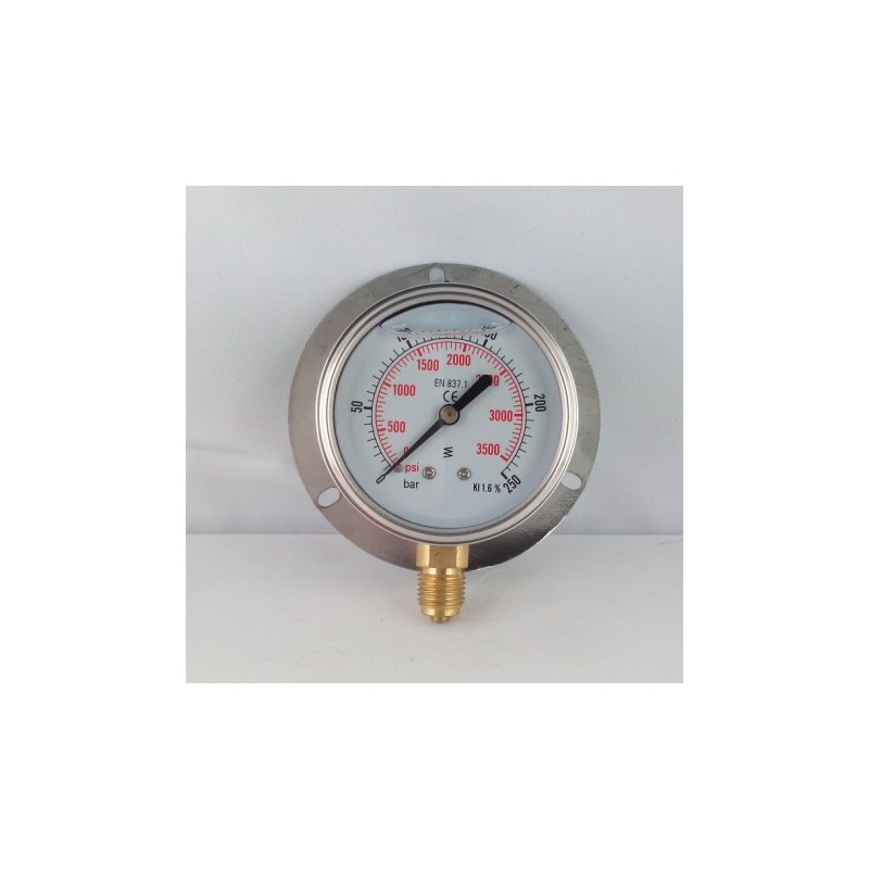 Manometro GR63 0/250bar attacco rad G1/4serie LX
