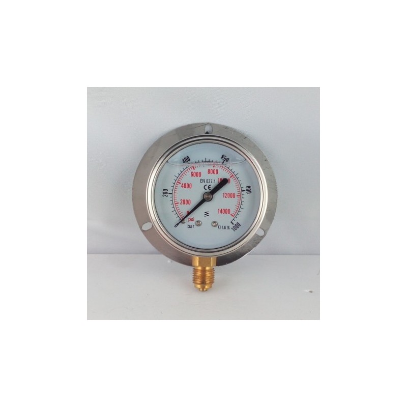 Manometro GR63 0/1000bar attacco rad G1/4serie LX