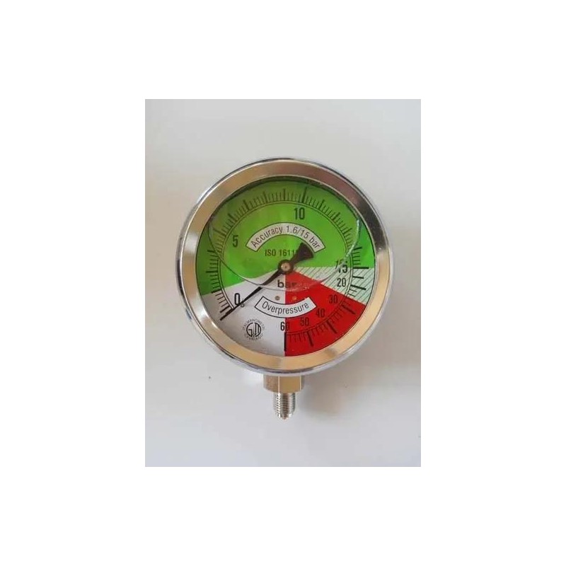 Manometro GR63 0-15/15-60bar attacco rad G1/4serie LX isometrici