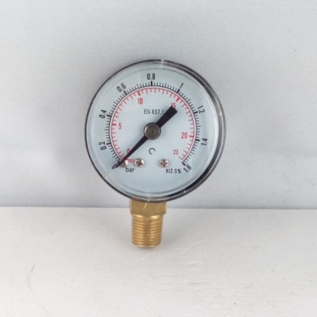 Manometro GR63 0/1,6bar attacco rad G1/4serie MI