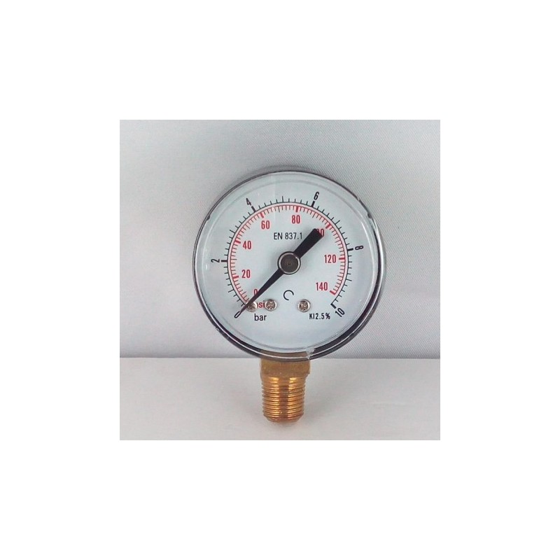 Manometro GR63 0/10bar attacco rad G1/4serie MI
