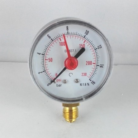 Manometro GR63 0/16bar attacco rad G1/4serie MF MG